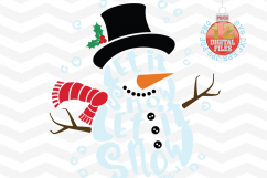 Snowman Svg - Let it snow Svg -2 in 1- Christmas SVG - Snow Product Image 1