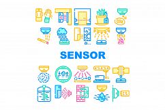 Sensor Electronic Tool Collection Icons Set Vector Product Image 1