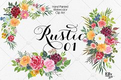 Rustic Watercolor Floral Clip Art Product Image 4