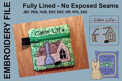Cabin Life Zipper Bag  Fully Lined, 4X4 HOOP Product Image 1