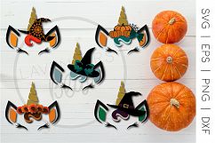 Halloween Unicorn Witches Bundle SVG | Spooky, Cute Product Image 1