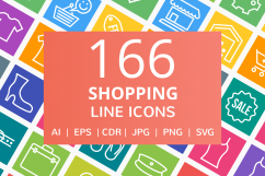 166 Shopping Line Multicolor B/G Icons Product Image 1