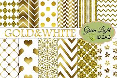 Gold And White Digital Papers Product Image 1