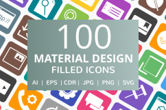 100 Material Design Filled Round Corner Icons Product Image 1