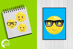 Emoji faces clipart, graphics illustrations AMB-2250 Product Image 4