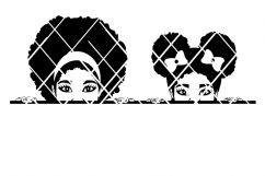 Peeking Girls svg, Afro puff girls,Peeking afro, svg file, Product Image 2