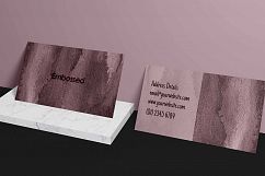 Pink Purple Abstract, Embossed Business Card Template Product Image 1
