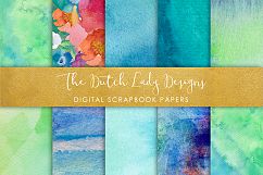 Artistic Aqua Watercolor - Scrapbook Papers Product Image 5