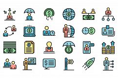 Financial advisor icons vector flat Product Image 1