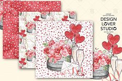 Be My Valentine digital paper pack Product Image 2