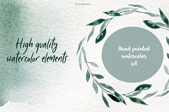 Watercolor Mountains and greens natire clipart Product Image 4