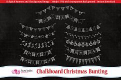 Chalkboard Christmas Bunting banners clipart Product Image 1