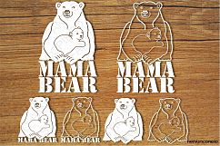 Mama Bear (2) SVG files for Silhouette Cameo and Cricut. Mama Bear clipart PNG transparent included. Product Image 1