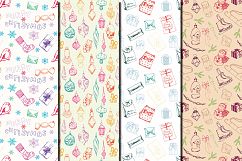  Christmas Hand drawn seamless digital paper pack Product Image 5