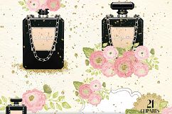 Luxury Bags, Glitter Dust and Ranunculus Flower Clip Arts Product Image 1