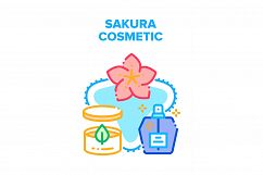 Sakura Cosmetic Vector Concept Color Illustration Product Image 1