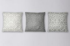 8 Seamless Damask Patterns - Light &amp; Dark Gray Product Image 4