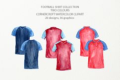 Watercolor clipart of football shirt in 2 colors Product Image 3