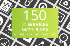 150 IT Services Glyph Inverted Icons Product Image 1