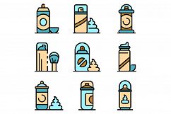 Shaving foam icons set vector flat Product Image 1