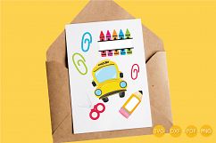 School Supplies cutting files svg, dxf, pdf, eps included - cut files for cricut and silhouette - Cutting Files SG Product Image 4