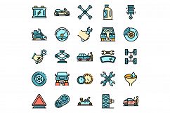 Auto mechanic icons set vector flat Product Image 1