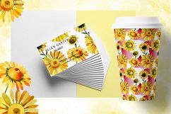 Wildflower yellow chamomile PNG watercolor set Product Image 2