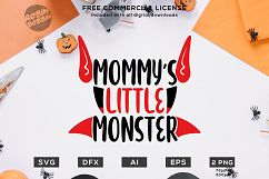 Mommy's Little Monster Halloween Design SVG DXF EPS AI Product Image 1