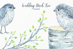 Watercolor Wedding Birch Tree Product Image 5