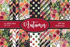 Autumn Watercolor Digital Paper Product Image 1