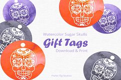 Printable Halloween Gift Tags Sugar Skull Day of the Dead Product Image 1