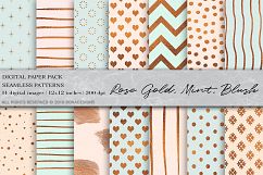 Rose Gold, Mint, Blush Digital Paper Product Image 1