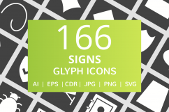 166 Sign Glyph Inverted Icons Product Image 1
