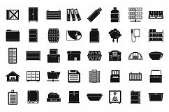 Storage warehouse icons set, simple style Product Image 1