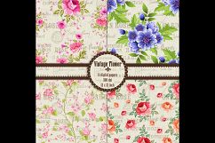 14 Vintage Romantic France Flower Digital Papers Product Image 3