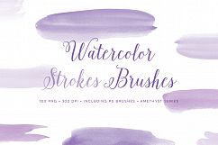 Watercolor PS brushes brush strokes with bonus PNG Product Image 1