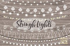Vector lights clipart, String Lights Clipart Product Image 1