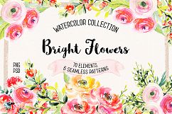 Watercolor Bright Flowers Product Image 1