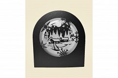 Snow Globe Winter Village shadow box card Product Image 2