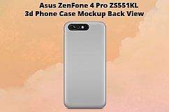 Asus ZenFone 4 Pro ZS551KL 3d Case Mockup Back View Product Image 1