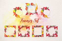 Cool autumn leaves PNG watercolor set Product Image 8