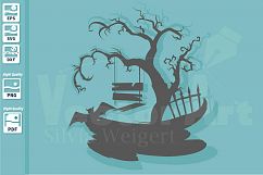 Spooky Tree - A Halloween Design for Crafters Product Image 1