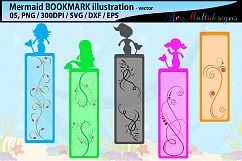 Mermaid bookmark clipart illustration / water girls bookmark / mermaid vector bookmark / mermaid / EPS / PNG / SVG / DXf Product Image 1