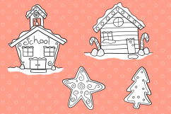 Gingerbread Houses Digital Stamps Product Image 3