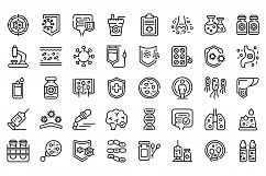 Immune system icons set, outline style Product Image 1