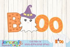 Boo Ghost svg Halloween saying SVG Witch Hat Cut file Product Image 1