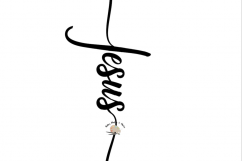 Jesus svg CUT file, Jesus cross svg file Christian faith in Him and sideways cross svg for Silhouette Cameo Cricut, faith cross t-shirt svg Product Image 1