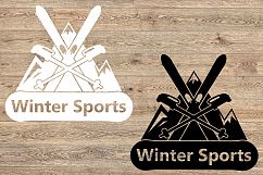 Winter Sports Logo Mountains Ski Side svg 1066s Product Image 3