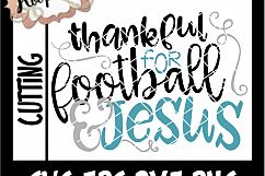 Thankful For Football And Jesus - Football SVG Cutting File Product Image 2