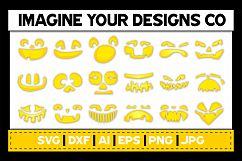 Glowing Jack-o-Lantern / Pumpkin Face SVG Bundle Product Image 3